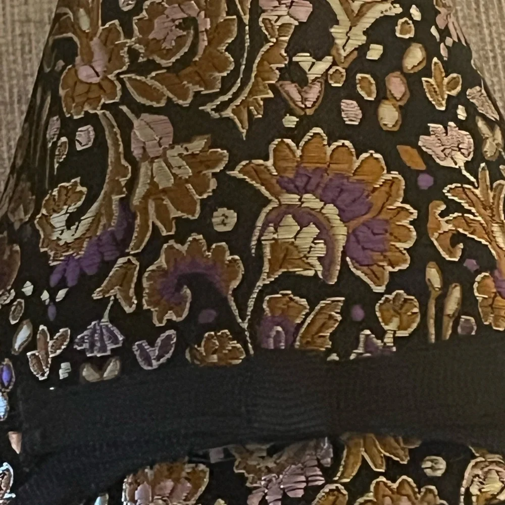 Talbots Black Sarin Floral Brocade Pointed Flats